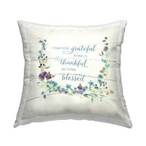 Stupell Industries Beyond Blessed with Garland Decorative Printed Throw Pillow Design by Carol Robinson.