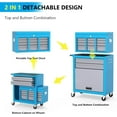 thumbnail image 3 of Ktaxon 2 in 1 Rolling Tool Chest Storage Cabinet, Mechanic Tool Organizer Box, w/8 Drawers, Blue, 3 of 8