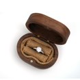 thumbnail image 3 of Caja de regalo para anillo de compromiso con 2 ranuras de madera de nogal negro, caja de almacenamiento de joyería para propuesta de cumpleaños (interior negro), 3 of 5