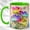 Green, variant on Rainbow Bloom Accent Mug, 11oz Ceramic Coffee Cup for Flower Lovers