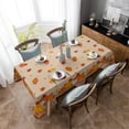 thumbnail image 3 of Thanksgiving Fall Tablecloth Waterproof & Stainproof Tablecloths, Orange Autumn Pumpkin Maple Leaves Rustic Burlap Wipeable Table Cloth Wrinkle-Free for Holiday Dining/Party/Wedding Decorations,60x102, 3 of 6