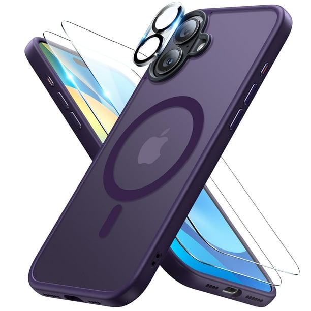 Funda magnética Meifigno para iPhone 16 de 6.1 pulgadas con protector de pantalla y lente