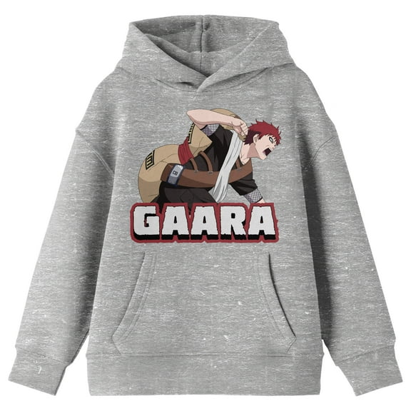 Naruto Classic Gaara Character in Action Pose Youth Athletic Heather Hoodie-Medium