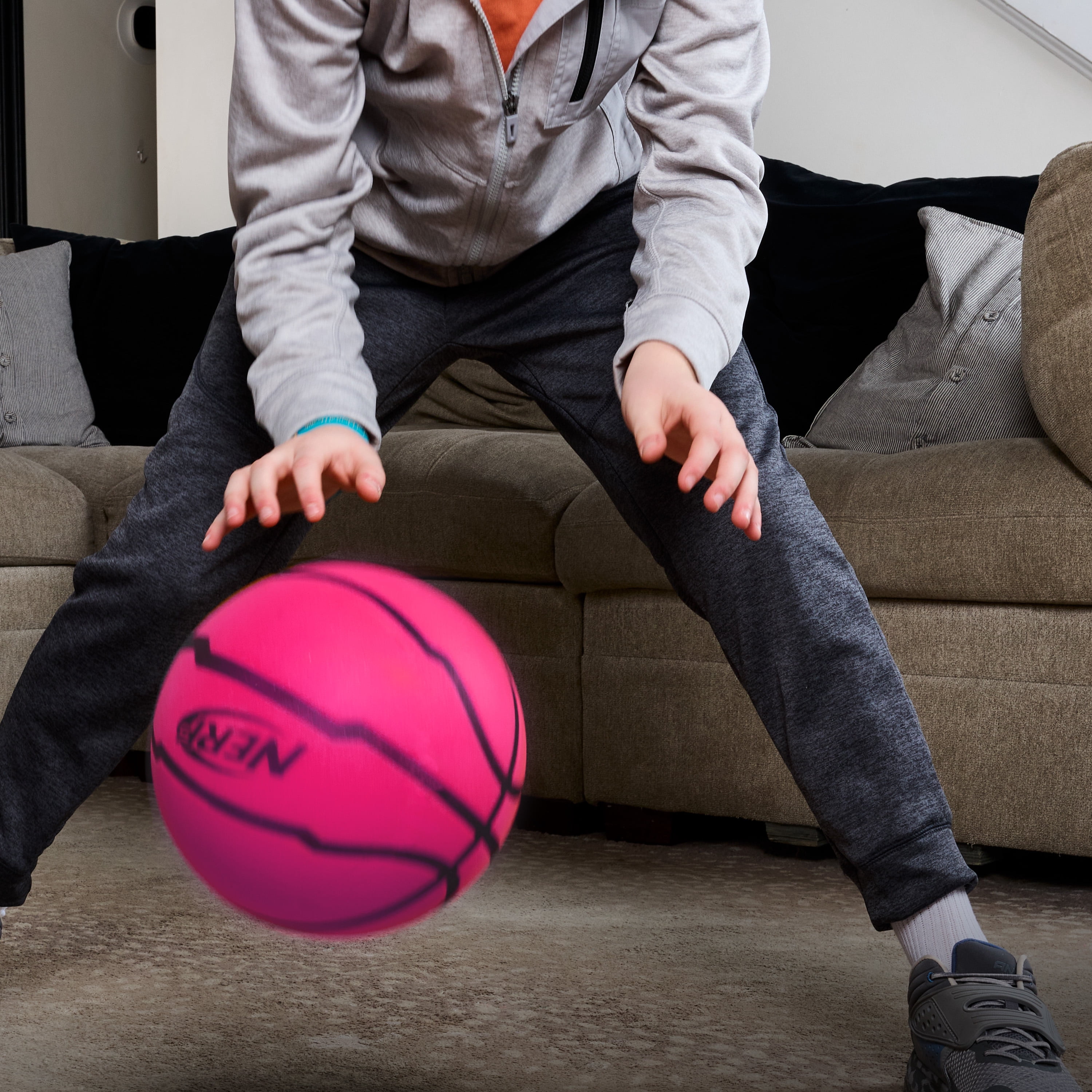 Nerf Quietcourt Silent Foam Basketball -   Quiet Ball for Indoor Dribbling - 28.5" Size 6 - Kids + Youth Basketball - Never Goes Flat Foam