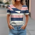thumbnail image 2 of Womens Tops Under $10 Womens Tops Summer Short Sleeve Shirts Trendy Fashion Clothes V Neck Tshirts Ladies Tunics Casual Blouses 2024, 2 of 5