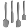 thumbnail image 1 of Ensemble de Spatules en Silicone 4 Pièces, Spatules en Caoutchouc de Cuisson Anti-Rayures Résistantes à la Chaleur avec Noyau en Acier Inoxydable, Gris, 1 of 4