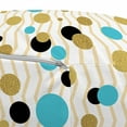 thumbnail image 2 of Abstract Pouf Cover with Zipper, Trippy Geometric Circles Dotted Yellow Rounds on Zig Zag Lines Background Art Print, Soft Decorative Fabric Unstuffed Case, 30" W X 17.3" L, Aqua, by Ambesonne, 2 of 3