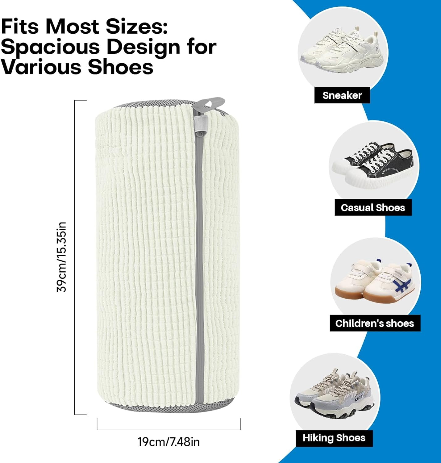 Shoe Washing Machine Bag: Laundry Shoe Bag for Washer and Dryer - 2pc Reusable Shoe Cleaning Bag for Sneaker Tennis Shoes Unstain Cleaner Kit(2 Pcs) Cream 2pcs