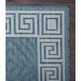 thumbnail image 6 of Contemporary Geometric Rug - 5 ft. 3 in. x 7 ft. 6 in., Ocean, Indoor/Outdoor Bordered Rug, Fade Resistant, Water Proof Rug | Decorative Area Rugs, 6 of 8