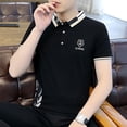 thumbnail image 5 of Camiseta polo vintage para hombre, ropa de calle de rayas negras, camisetas con cuello para hombre, venta al por mayor, tallas grandes, basura, Y2k, tallas grandes, XL, 5 of 5