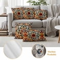 thumbnail image 6 of Burnt Orange Green Outdoor Waterproof Pillow Covers, Vintage Abstract Flowers Decorative Rectangle Throw Pillowcase Sofa Cushion Sham for Patio/Couch/Chair, 20"x12" 2 Pack, 6 of 8