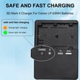 thumbnail image 4 of Chargeur Rapide de Batterie LC-E6 LP-E6N pour Canon EOS R R5 R6 5D Mark II IV 5DS 5DS R 6D 6Da 7D 7D Mark II 60D 70D 80D 90D Caméras, 4 of 7