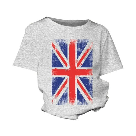 

ZRBYWB British Flag Summer Print Short Sleeve Fashion Casual Children s T Shirts Summer Tops