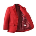 thumbnail image 3 of Boy's Red Suit Jacket Formal Suit for Wedding Church Birthday Party Prom School Homecoming Stage Show, 3 of 5