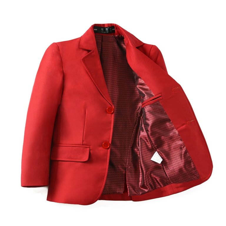 Boy's Red Suit Jacket Formal Suit for Wedding Church Birthday