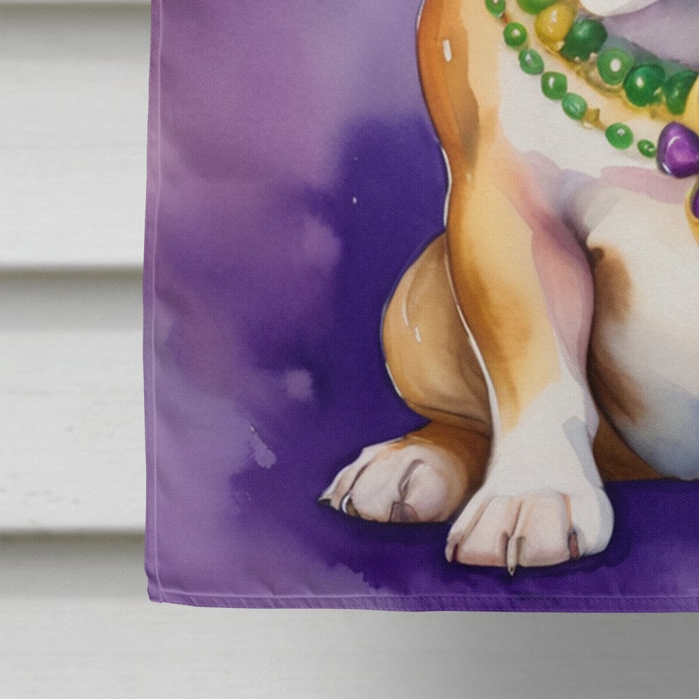 English Bulldog King of Mardi Gras House Flag 28 in x 40 in