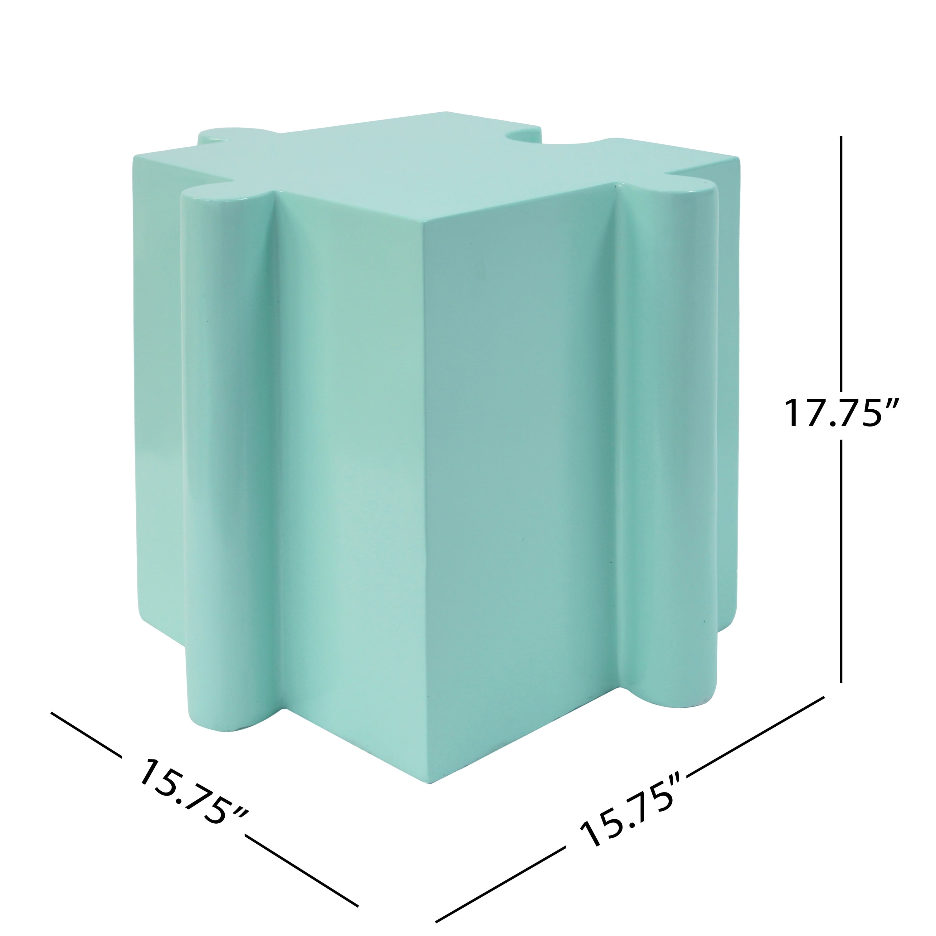 Puzzle Art Side Table, Outdoor Modular Convex Edge Table for Patio Garden Indoor Outdoor, Light Green