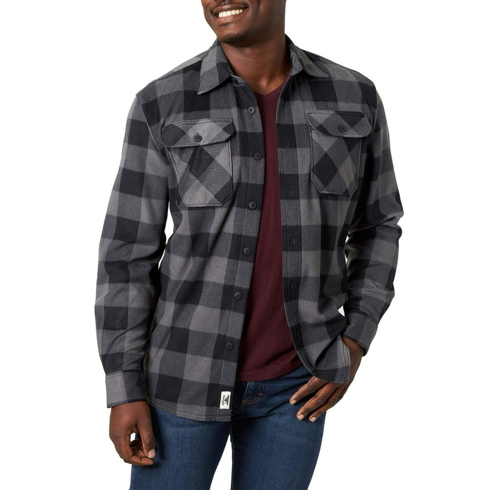 Wrangler - Wrangler Men's Long Sleeve Fleece Shirt - Walmart.com ...