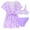 Purple, variant on Girls Swimsuit Set 3 Piece Bikini Swimsuit Set with Cover up Top Flower Girls Bathing Suit 8-10 Years