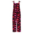 thumbnail image 3 of Jinhomg Plus Size Womens Jumpsuit 2025 Funny Cute Valentines Heart Graphic Onesies Lightweight Comfy Spaghetti Strap Wide Leg Rompers Sales Today Clearance Multicolor XXXL, 3 of 5