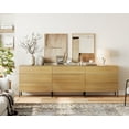 thumbnail image 4 of 3 Drawer Dresser Set of 3 for Bedroom, Minimalist Chest of Drawers with Storage, 9 Drawer Dresser with Reeded Design, Wooden Modern Dresser for Living Room, Bedroom, Entryway, 4 of 8