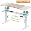 thumbnail image 2 of Dual Motor Height Adjustable Standing Desk, 63 x 30''Height Adjustable Computer Desk Sit Stand Desk Home Office Desks with Splice Board 265 lb Load Capacity White Frame + White Top, 2 of 8