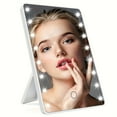 thumbnail image 2 of PanBiqintyy Makeup Mirror With 16 Leds Cosmetic Mirror With Touch Dimmer Switch Usb Or Battery Operated Stand For Tabletop Bathroom Travel, 2 of 8