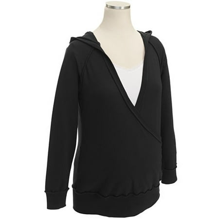 Maternity French Terry Hooded Wrap Pullover