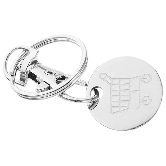 ibasenice Shopping Trolley Keychain Stainless Steel Silver for Grocery Shopping 1Pcs