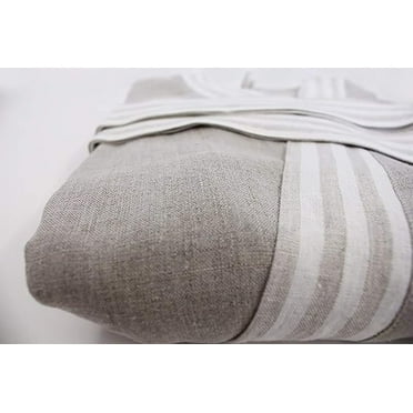 Pure Linen Hooded Bathrobe, Moisture Wicking & Lightweight