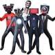 thumbnail image 2 of Disfraz de Cosplay de hombre del baño para adultos y niños, Mono con máscara de Titan Audio Man Tv para hombre, disfraz de Carnaval de Halloween, 2 of 4