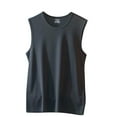 thumbnail image 2 of M-4X Plus Size Tank Tops for Men Sleeveless Crewneck Running Vests Casual Solid Stretchy Pullover Slim Athletic Workout Undershirts T-Shirts, 2 of 3
