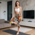 thumbnail image 3 of HELLHERO Fish Scale Printed Capri Yoga Leggings for Women High Waisted Capri Leggings Athletic Yoga Pants for Sports, 3XL, 3 of 7