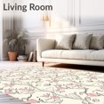thumbnail image 2 of ODIKA 4'x6' Machine Washable Non-Slip Area Rug, Vintage Ornamental Vine with Stylized Floral and Leaf High Traffic Rug with Pad, Ivory, 540898, 2 of 8