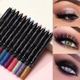 thumbnail image 5 of Lápiz de sombra de ojos morado metálico, delineador de gusano de seda con purpurina, resaltador de larga duración, crema dorada y azul, maquillaje en barra, 1 ud., 5 of 5