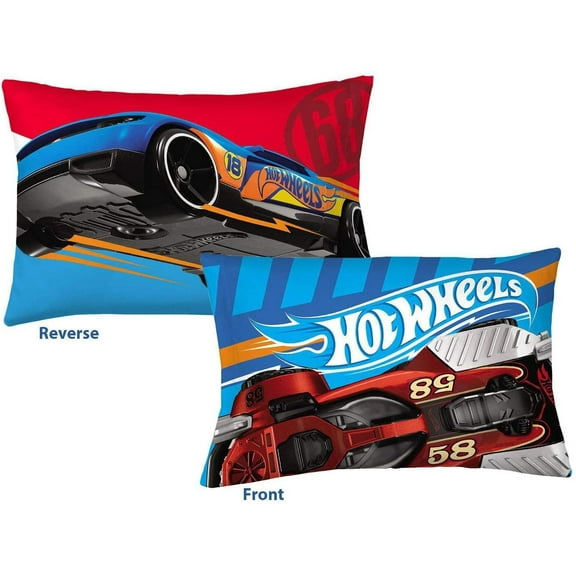 Hot Wheels Pillowcase Fast Pace Reversible Pillowcase for Kids - 20 X 30 Inch 1 Piece Pillow Case Only