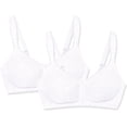thumbnail image 1 of Just My Size Women's Easy On Front Close Wirefree Bra MJ1107 46D White - 2-pack, 1 of 4