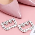 thumbnail image 3 of 1 par de clips de zapatos de cristal cuadrados, accesorio de moda para zapatos de mujer, hebillas de zapatos para novias y bodas., 3 of 8