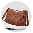 Vintage Women Soft PU Leather Pure Color Crossbody Messenger Shoulder