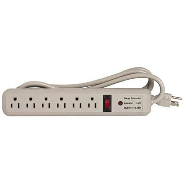Compucessory, CCS25102, 6-Outlet Strip Office Surge Protector, 1 Each, Putty