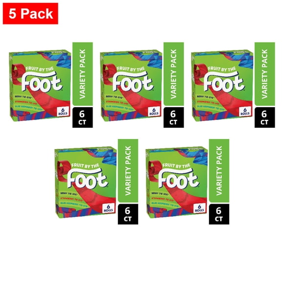 Fruit by the Foot Gluten Free Fruit Flavored Snacks Variety Pack 6 ct / 0.75 oz - 5 Pack