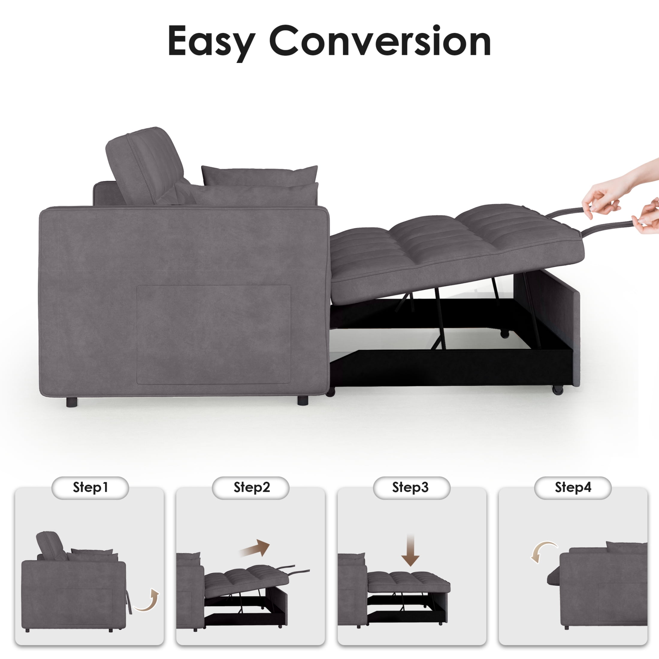 Sofa Bed, Dark Gray