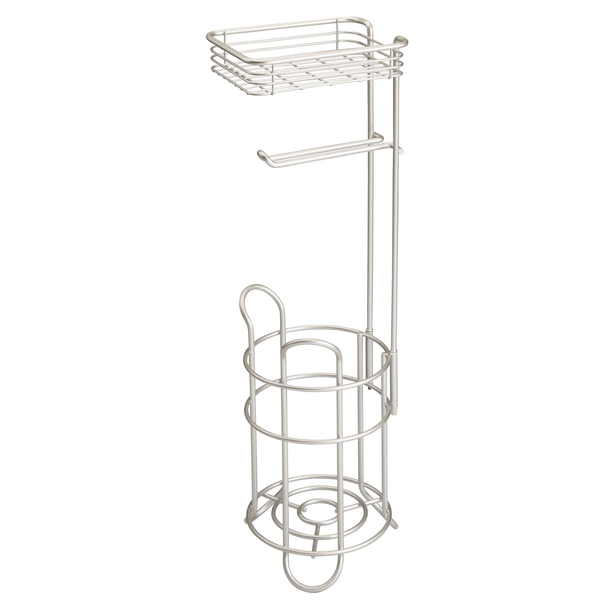MetroDecor mDesign Freestanding Metal Wire Toilet Paper Roll Holder Stand and 