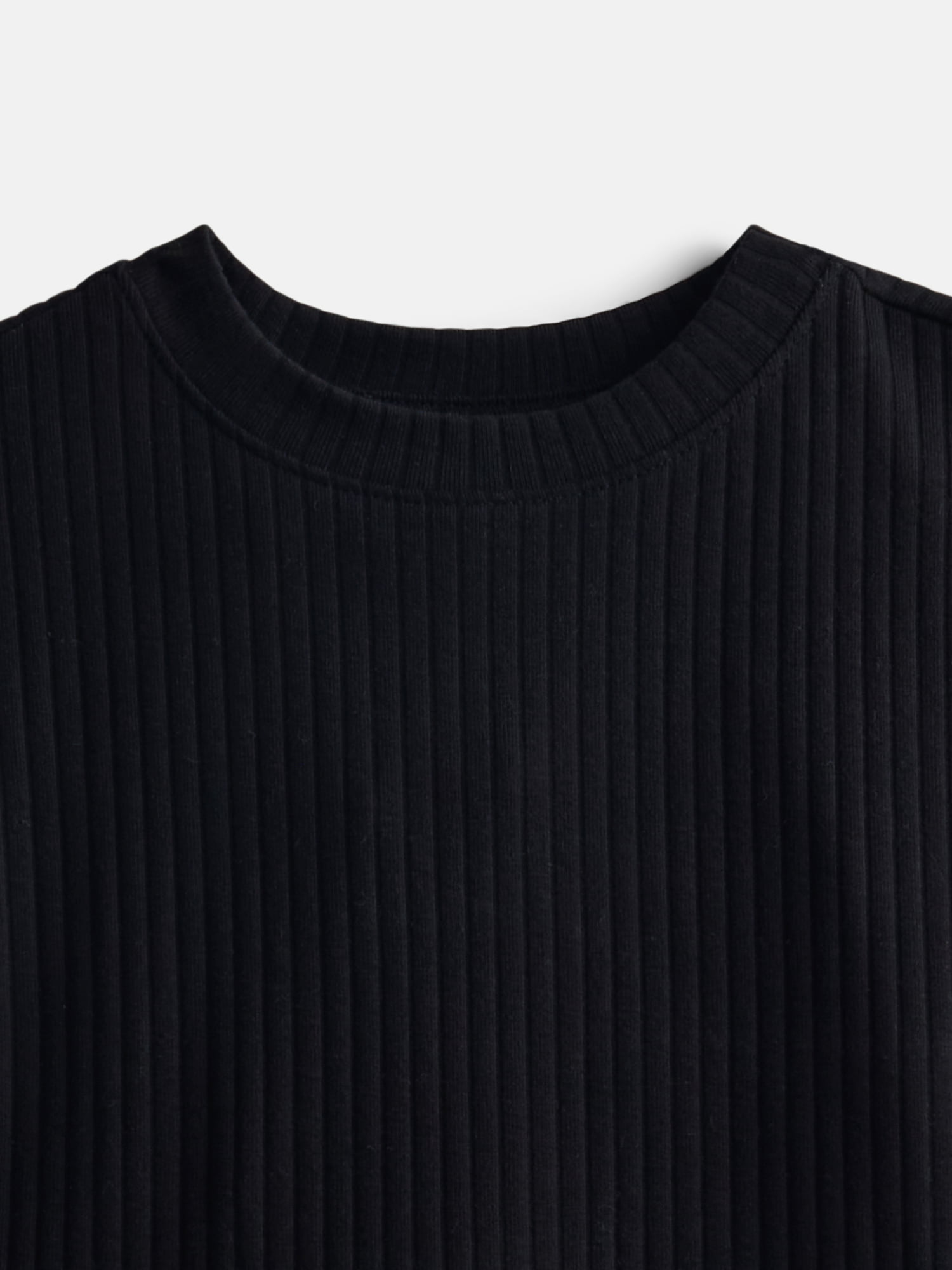 Wonder Nation Girls' Ribbed Knit Top with Short Sleeves, Sizes 4-18 & Plus