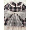 thumbnail image 6 of Elippeo Christmas Dress 12M 2Y 3Y 4Y 5Y 6Y Plaid Print Long Sleeve Round Neck Ruffled Tulle Patchwork A-Line Dress Xmas Clothing, 6 of 10