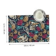 thumbnail image 3 of DouZhe Polyester Set de 4 Sets de Table, Vintage Crâne Serpent Fleur Motif Résistant à la Chaleur Place Mats pour Table à Manger, 12 "x 18", 3 of 6