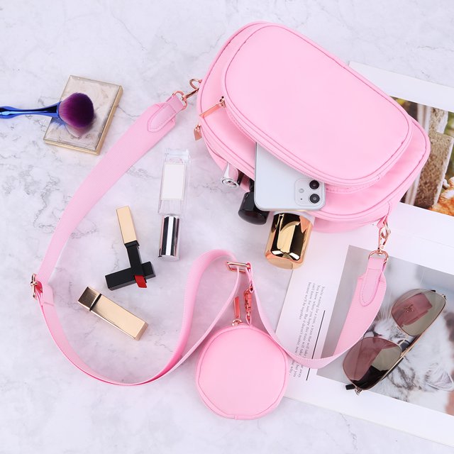 Bolso de hombro para mujer Moda Casual Compras Monederos pequeños (Rosa con monedero)
