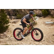 Huffy 26 Maunga Fat Tire Mountain Bike, Fits Riders 60+, Black/Red, Adult, Unisex