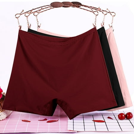Plus Size Underwear  Leak Proof Cotton Shorts  High Waist  Solid Color  XL-6XL  Women s  Comfort Fit  Everyday Wear  Stay Dry  Breathable  Seamless Design  Tops for Women Plus Size | Wine 4XL