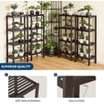 thumbnail image 3 of Garvee 4 Tier Wooden Shelf Rack, with Slatted Shelves, 12.9 x 12.9 x 18.5", Brown, 3 of 7